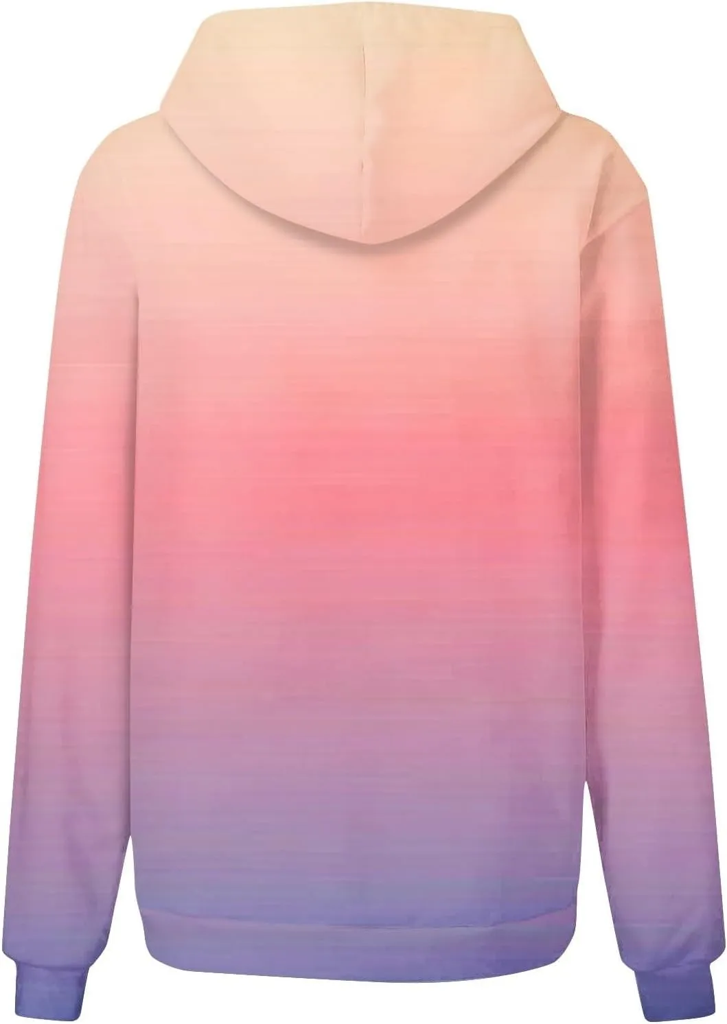 2024 Hoodies for Women Y2K Gradient Print Oversized Sweatshirt Casual Drawstring Hooded Pullover with Pocket