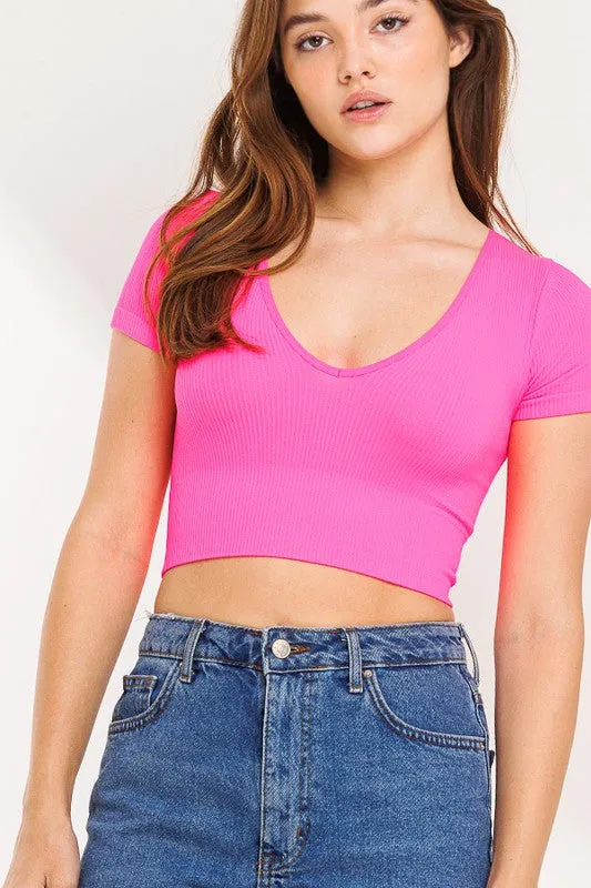Aimee Seamless Top - Fuchsia