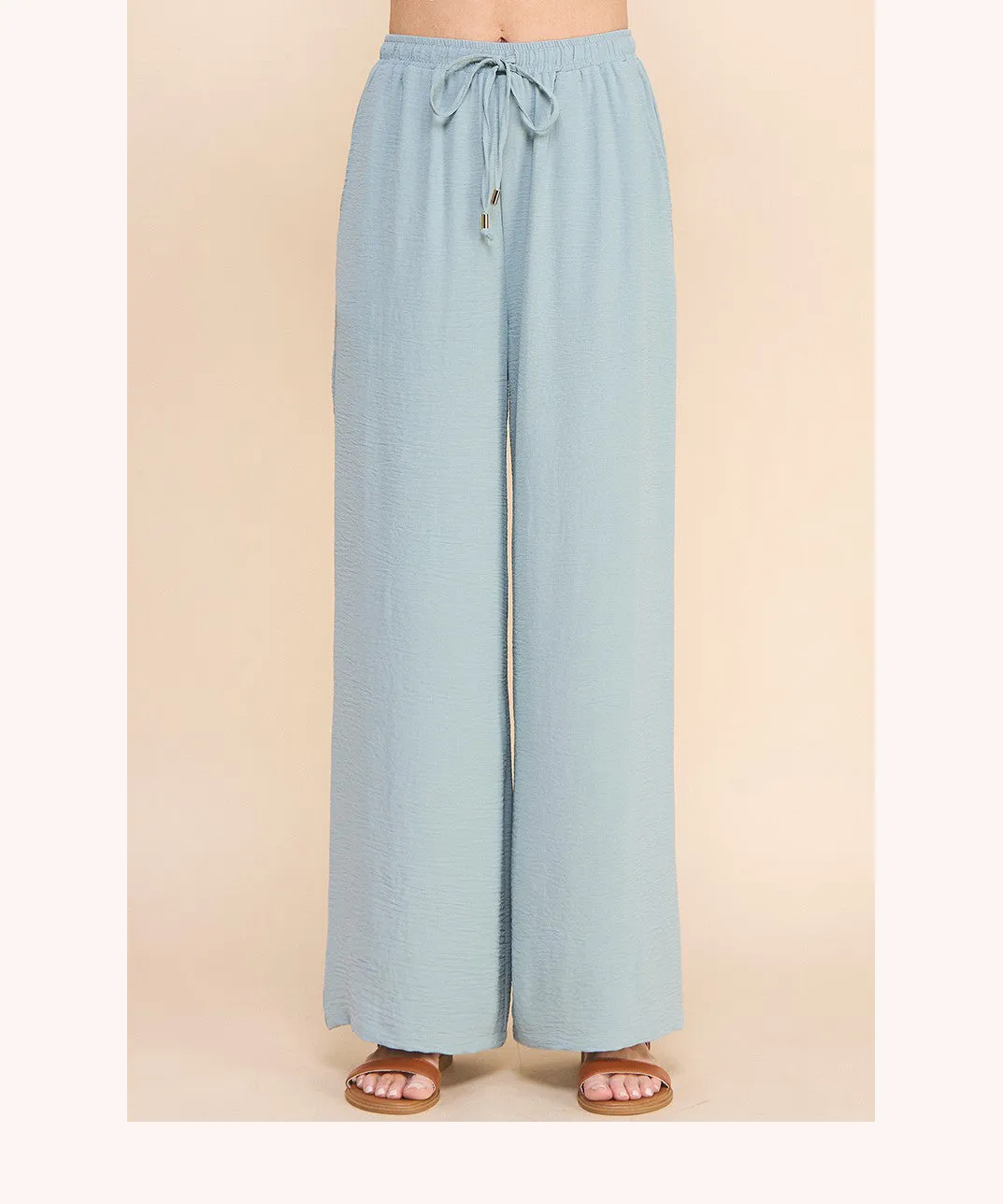 Airy Drawstring Pants - Teal
