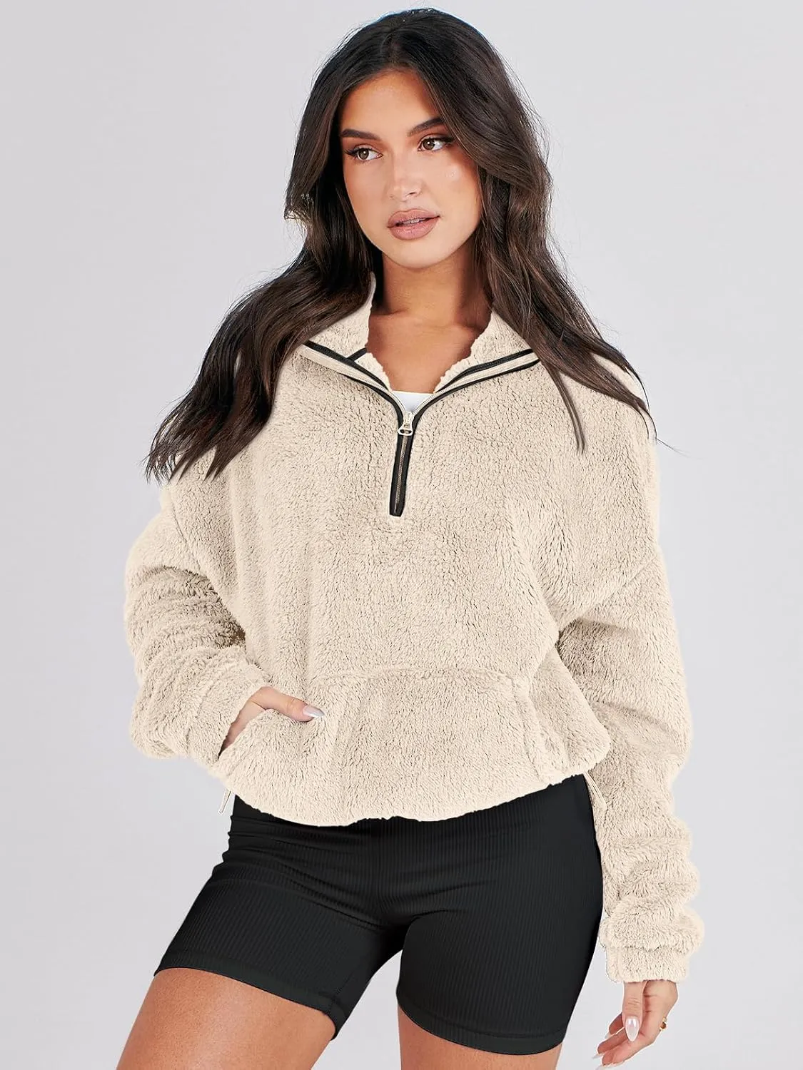 ANRABESS Womens Zip Up Hoodies Cropped Sweatshirts Fall Outfits Casual Hooded Pullover Sweaters Tops Winter Clothes 2024