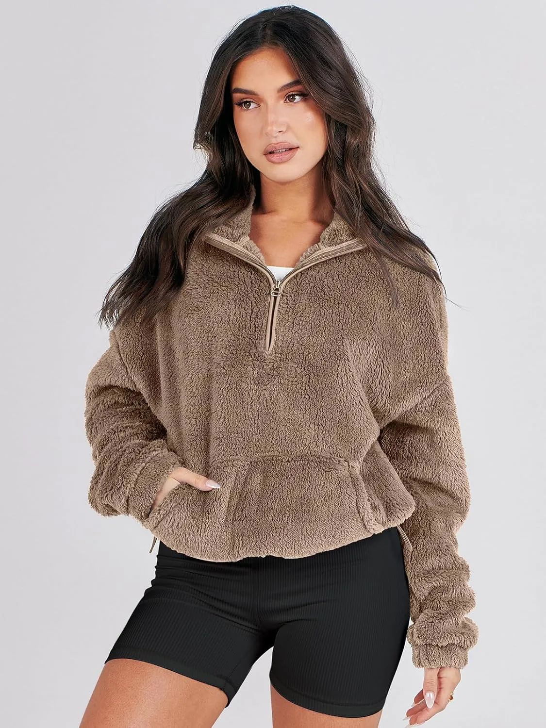 ANRABESS Womens Zip Up Hoodies Cropped Sweatshirts Fall Outfits Casual Hooded Pullover Sweaters Tops Winter Clothes 2024