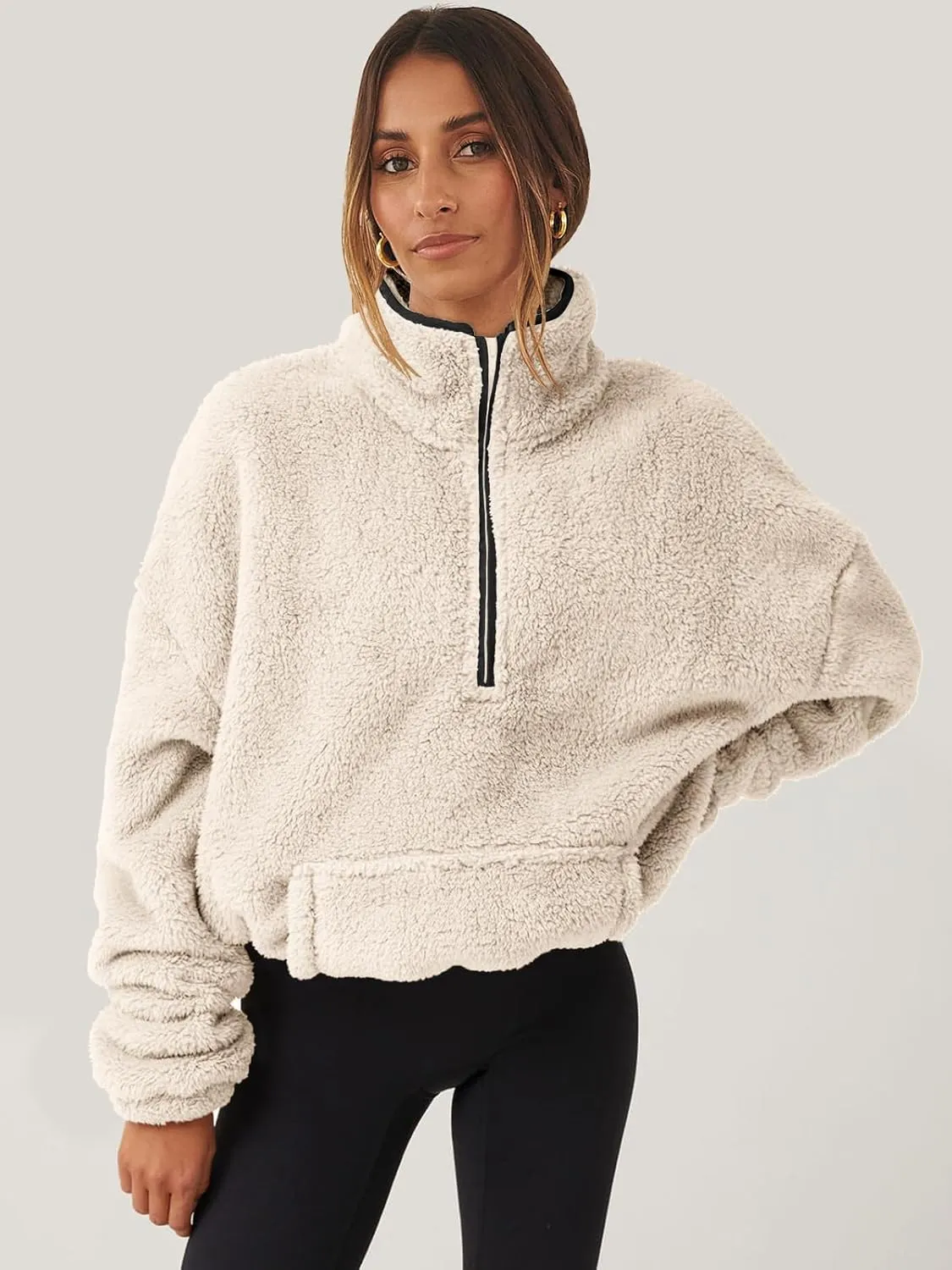 ANRABESS Womens Zip Up Hoodies Cropped Sweatshirts Fall Outfits Casual Hooded Pullover Sweaters Tops Winter Clothes 2024