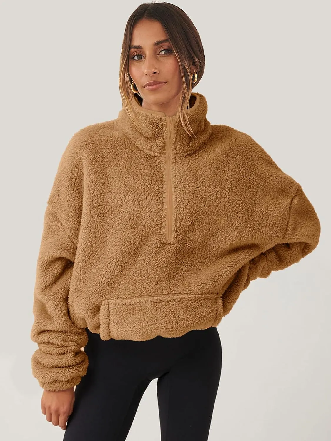ANRABESS Womens Zip Up Hoodies Cropped Sweatshirts Fall Outfits Casual Hooded Pullover Sweaters Tops Winter Clothes 2024