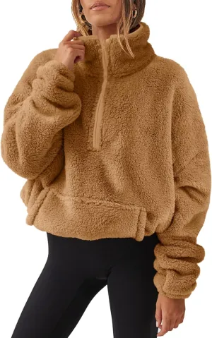 ANRABESS Womens Zip Up Hoodies Cropped Sweatshirts Fall Outfits Casual Hooded Pullover Sweaters Tops Winter Clothes 2024