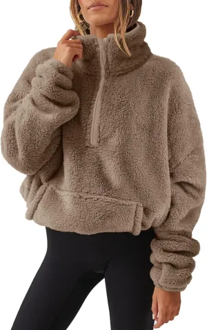 ANRABESS Womens Zip Up Hoodies Cropped Sweatshirts Fall Outfits Casual Hooded Pullover Sweaters Tops Winter Clothes 2024