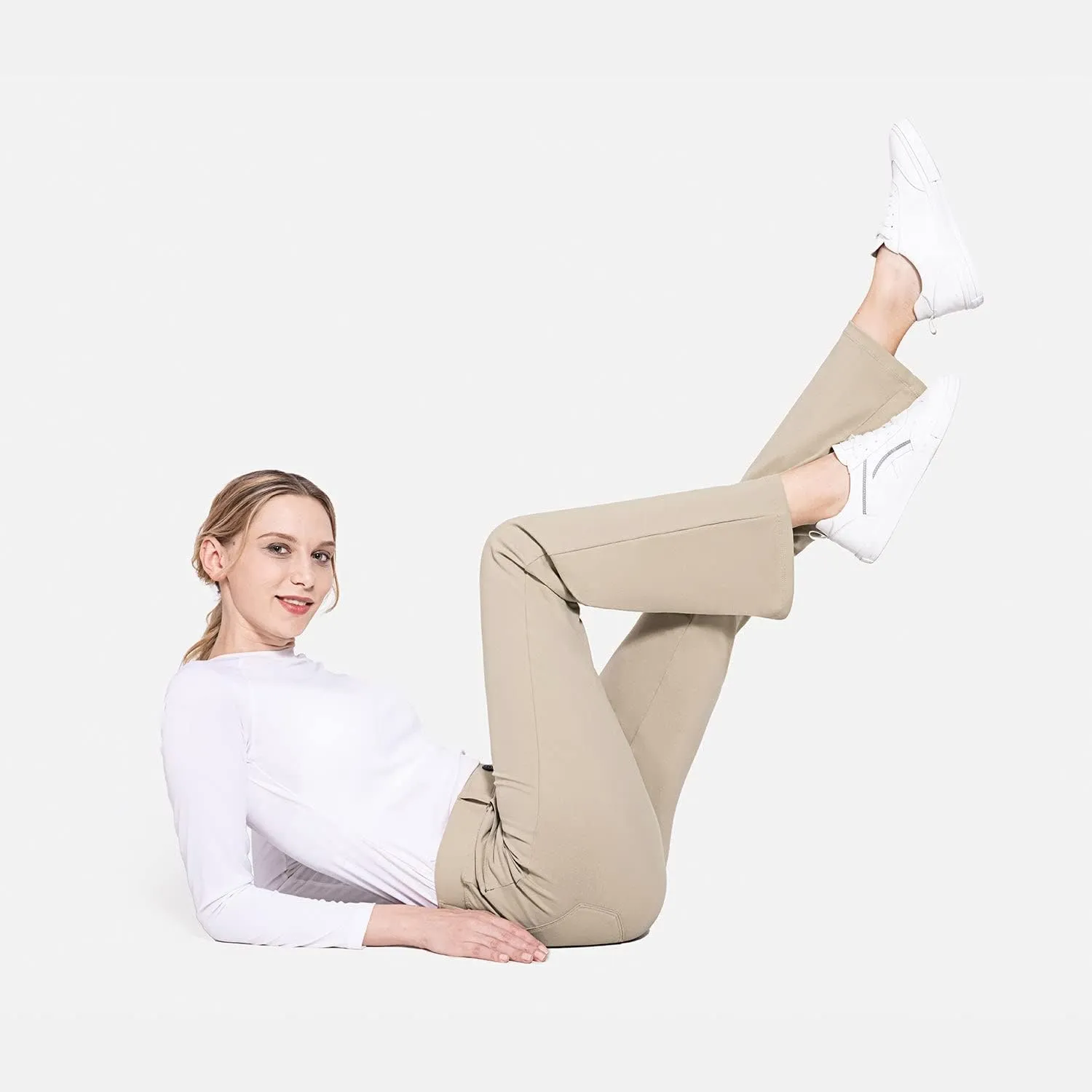 baleaf Womens Dress Pants 29"/31" Yoga Work Pants Straight Leg/Bootcut Pull On Slacks Business Casual Office Pockets