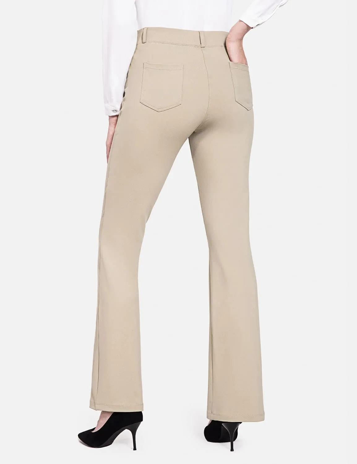 baleaf Womens Dress Pants 29"/31" Yoga Work Pants Straight Leg/Bootcut Pull On Slacks Business Casual Office Pockets