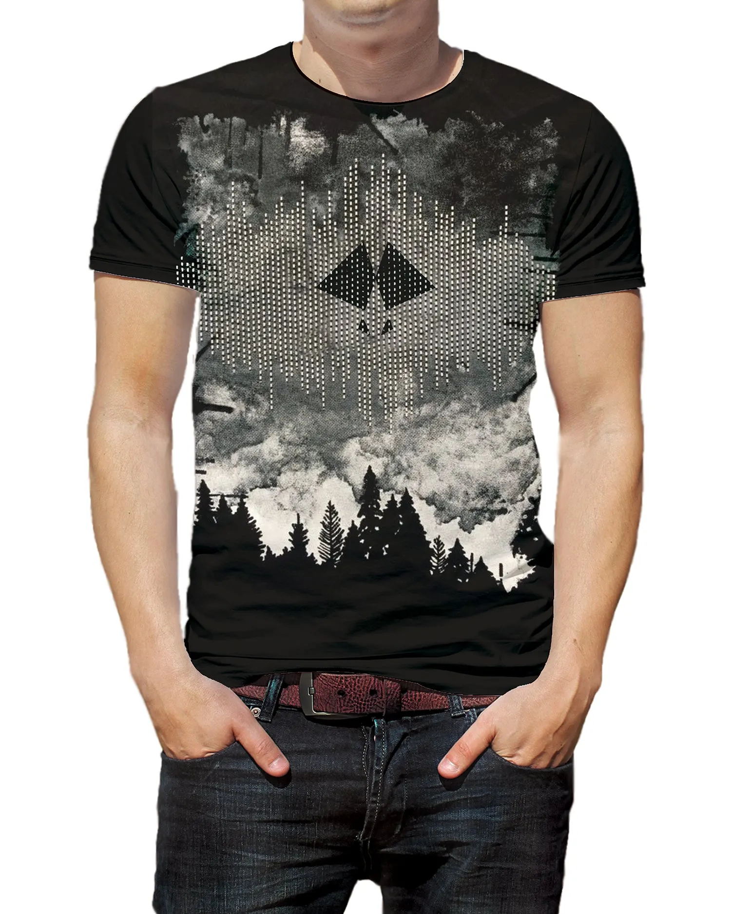 Black 3D Men's Casual T-shirt -BT251