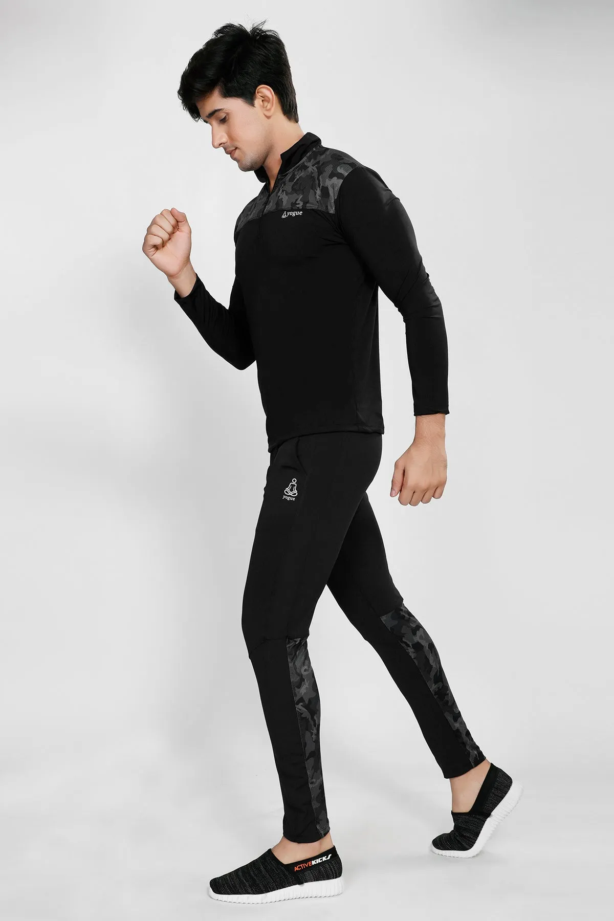 Black Camo Half Zipper