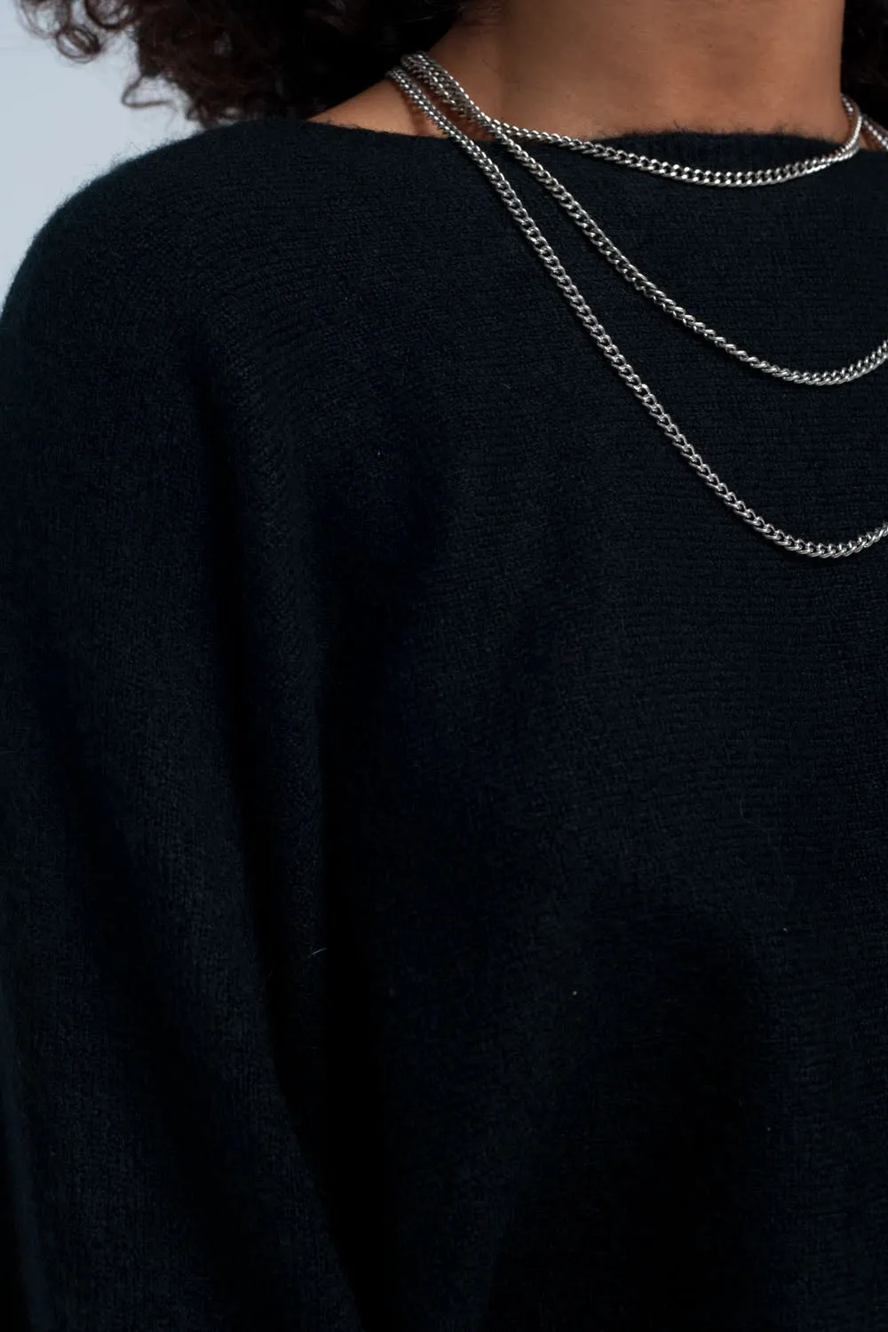 Black short sweater