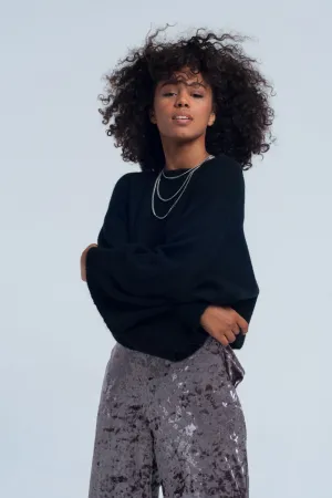 Black short sweater