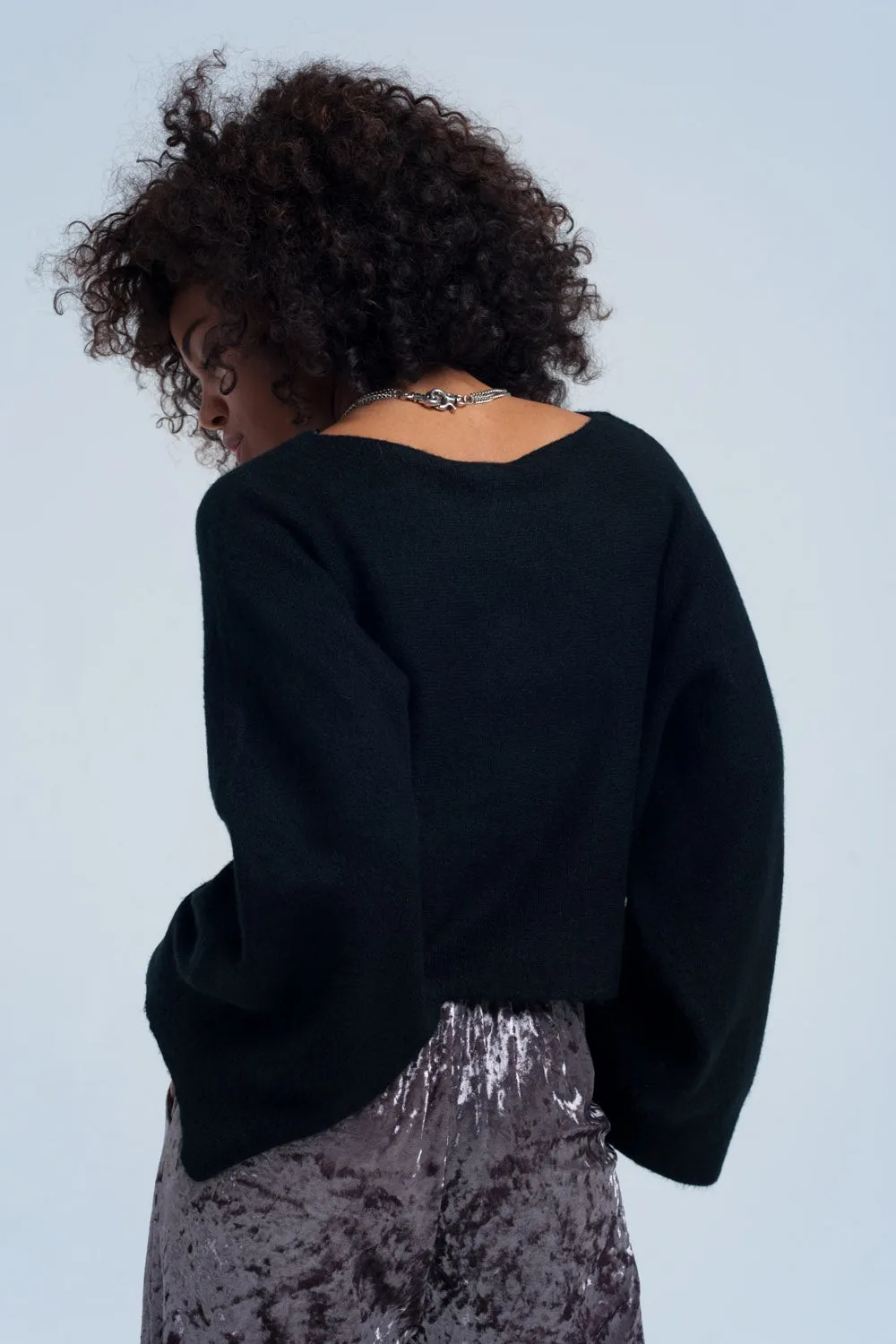 Black short sweater