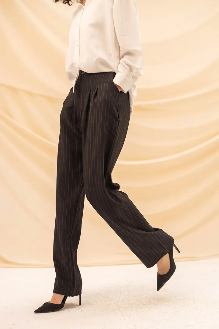 Black Wide Leg Formal Pants