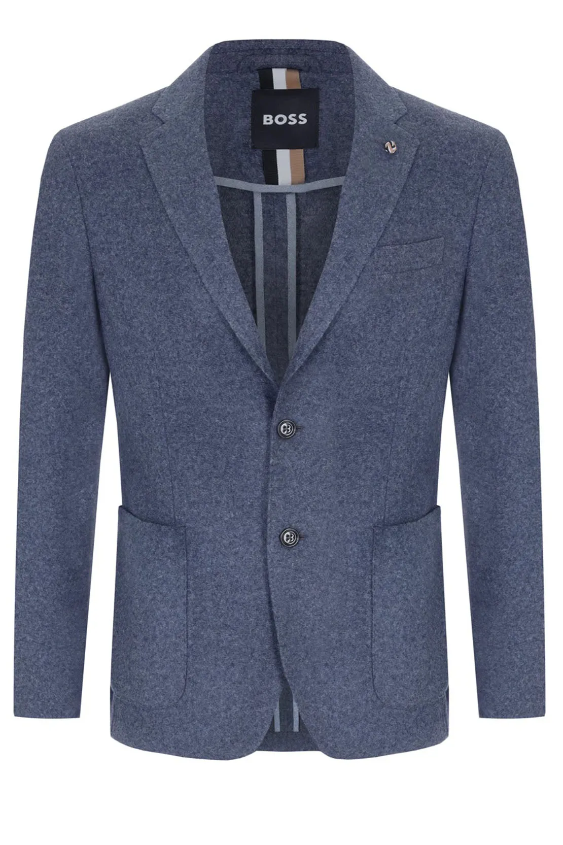 BOSS - Slim-Fit Jacket In Stretch Jersey With Wool In Open Blue 50502533 475