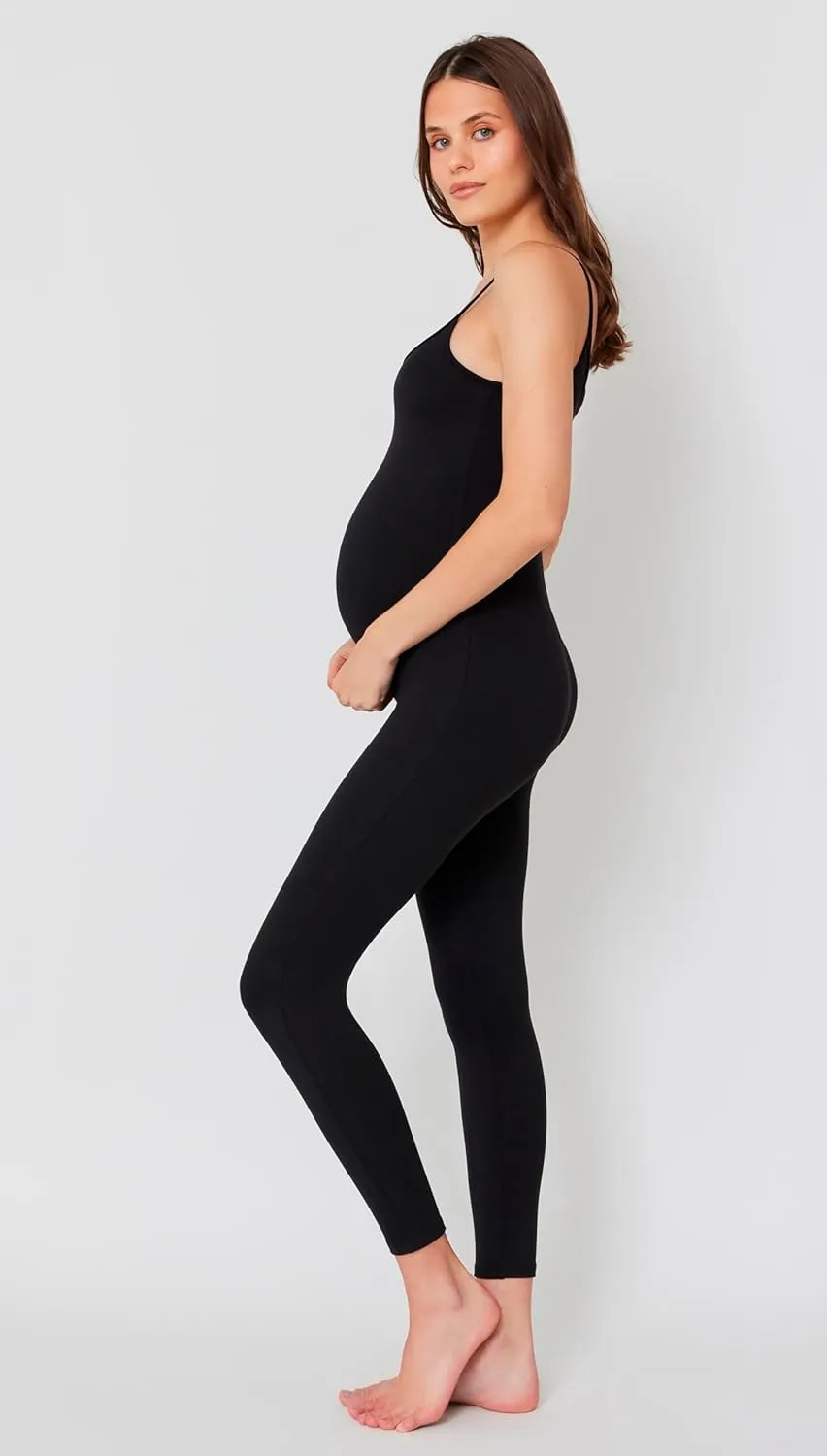 BUMPSUIT Maternity Bodysuit Comfortable and Stylish One Piece Pregnancy Jumpsuit for Women Scoop Neckline