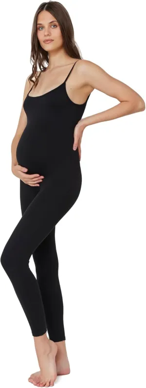BUMPSUIT Maternity Bodysuit Comfortable and Stylish One Piece Pregnancy Jumpsuit for Women Scoop Neckline