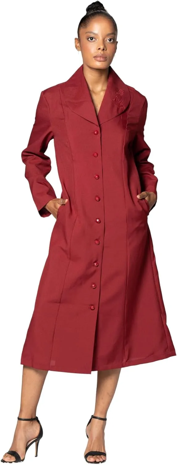 Button Front Clergy Dresses for Women - Elegant Church Dress & Uniform, Clergy Robes Women Choir Robe G11674