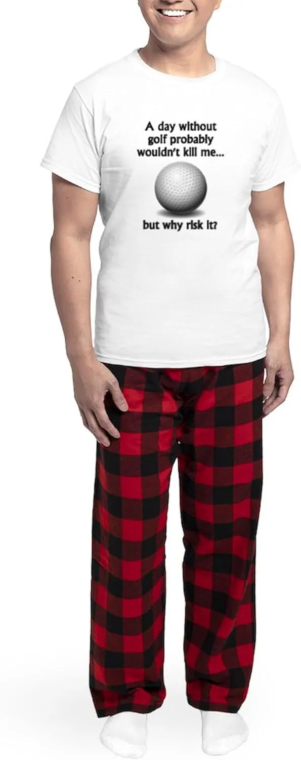 CafePress A Day Without Golf Pajamas Men's Novelty Light Pajama Set, Comfortable PJ Sleepwear