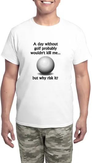 CafePress A Day Without Golf Pajamas Men's Novelty Light Pajama Set, Comfortable PJ Sleepwear