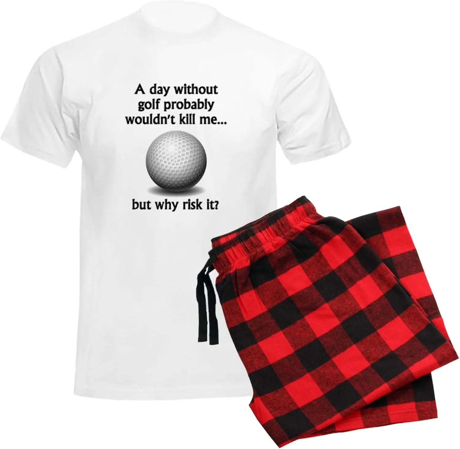 CafePress A Day Without Golf Pajamas Men's Novelty Light Pajama Set, Comfortable PJ Sleepwear