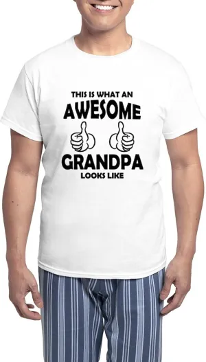 CafePress Awesome Grandpa Looks Like Pajamas Men's Novelty Light Pajama Set, Comfortable PJ Sleepwear
