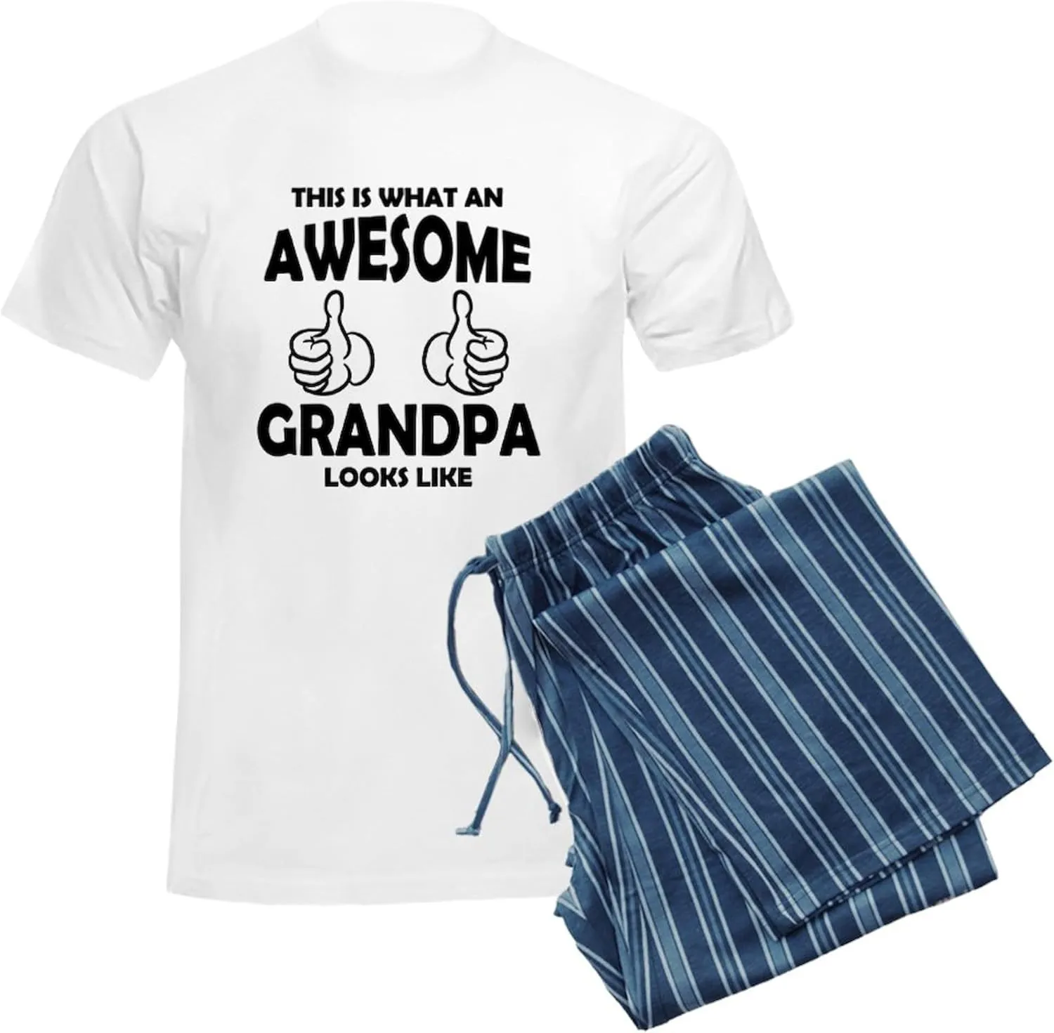 CafePress Awesome Grandpa Looks Like Pajamas Men's Novelty Light Pajama Set, Comfortable PJ Sleepwear