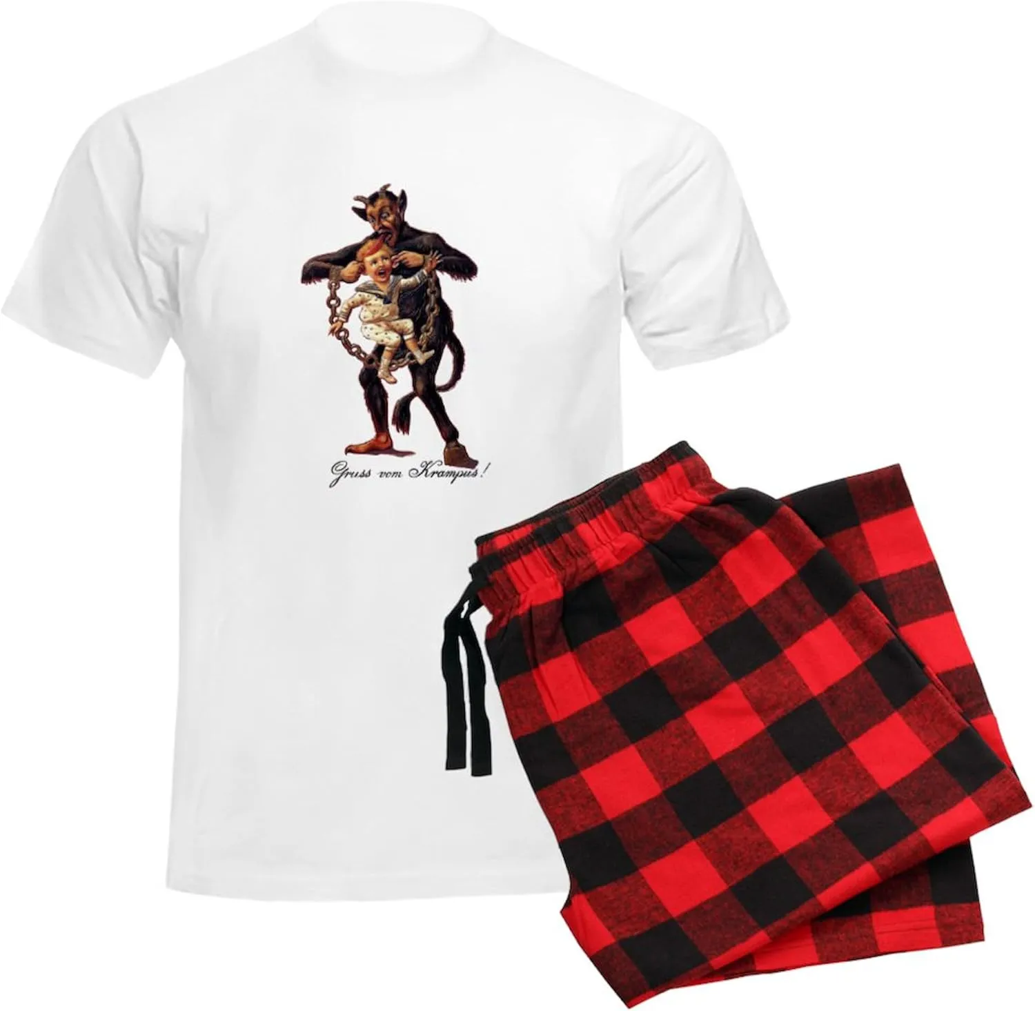 CafePress Gruss Vom (Greetings From) Krampus Pajamas Men's Novelty Light Pajama Set, Comfortable PJ Sleepwear