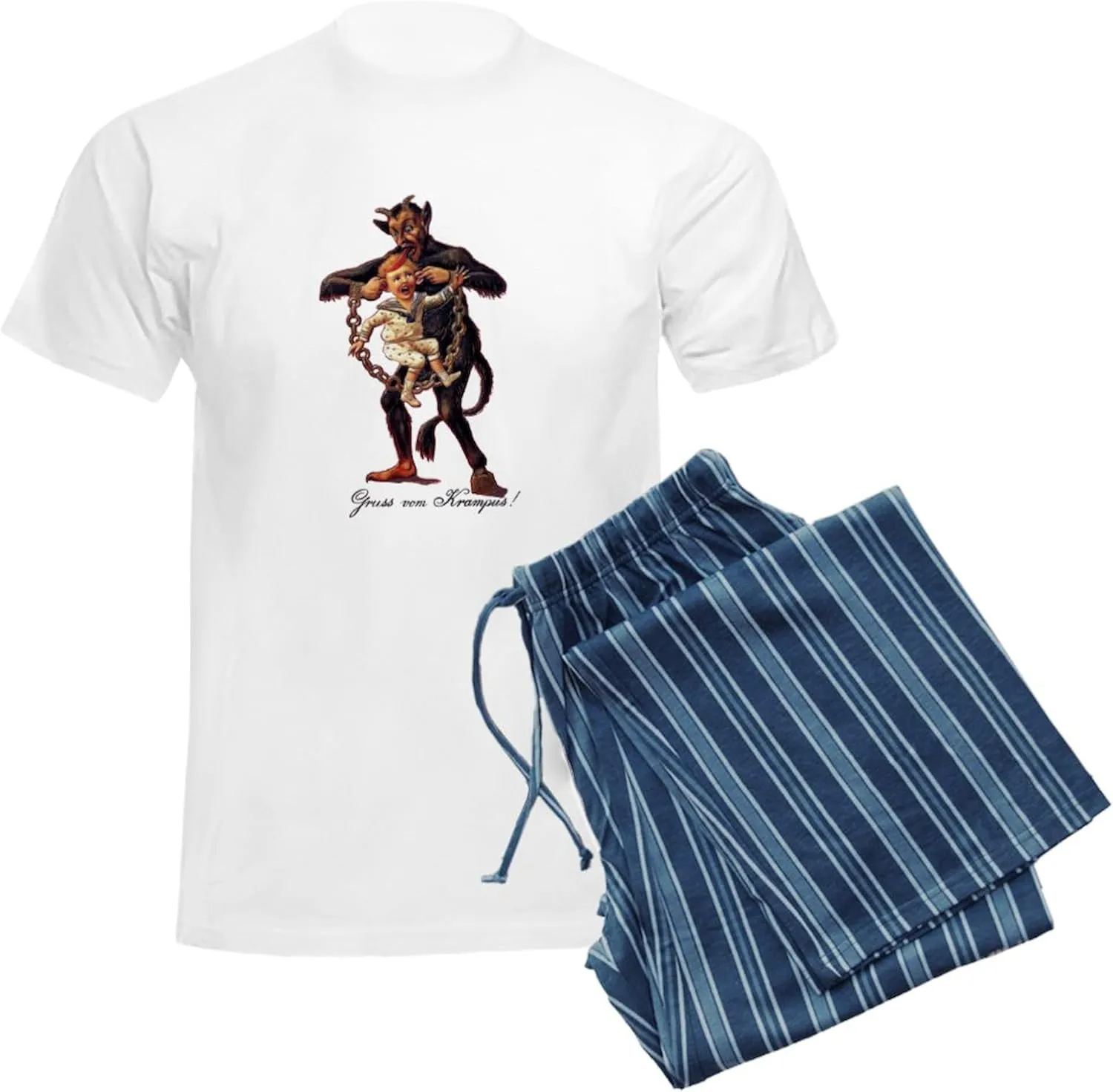 CafePress Gruss Vom (Greetings From) Krampus Pajamas Men's Novelty Light Pajama Set, Comfortable PJ Sleepwear