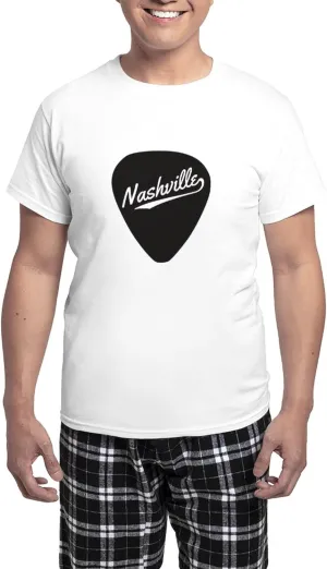 CafePress Nashville Guitar Pick Pajamas Men's Novelty Light Pajama Set, Comfortable PJ Sleepwear
