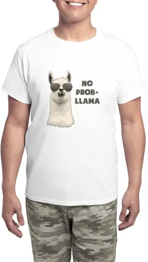 CafePress No Problem Llama Pajamas Men's Novelty Light Pajama Set, Comfortable PJ Sleepwear