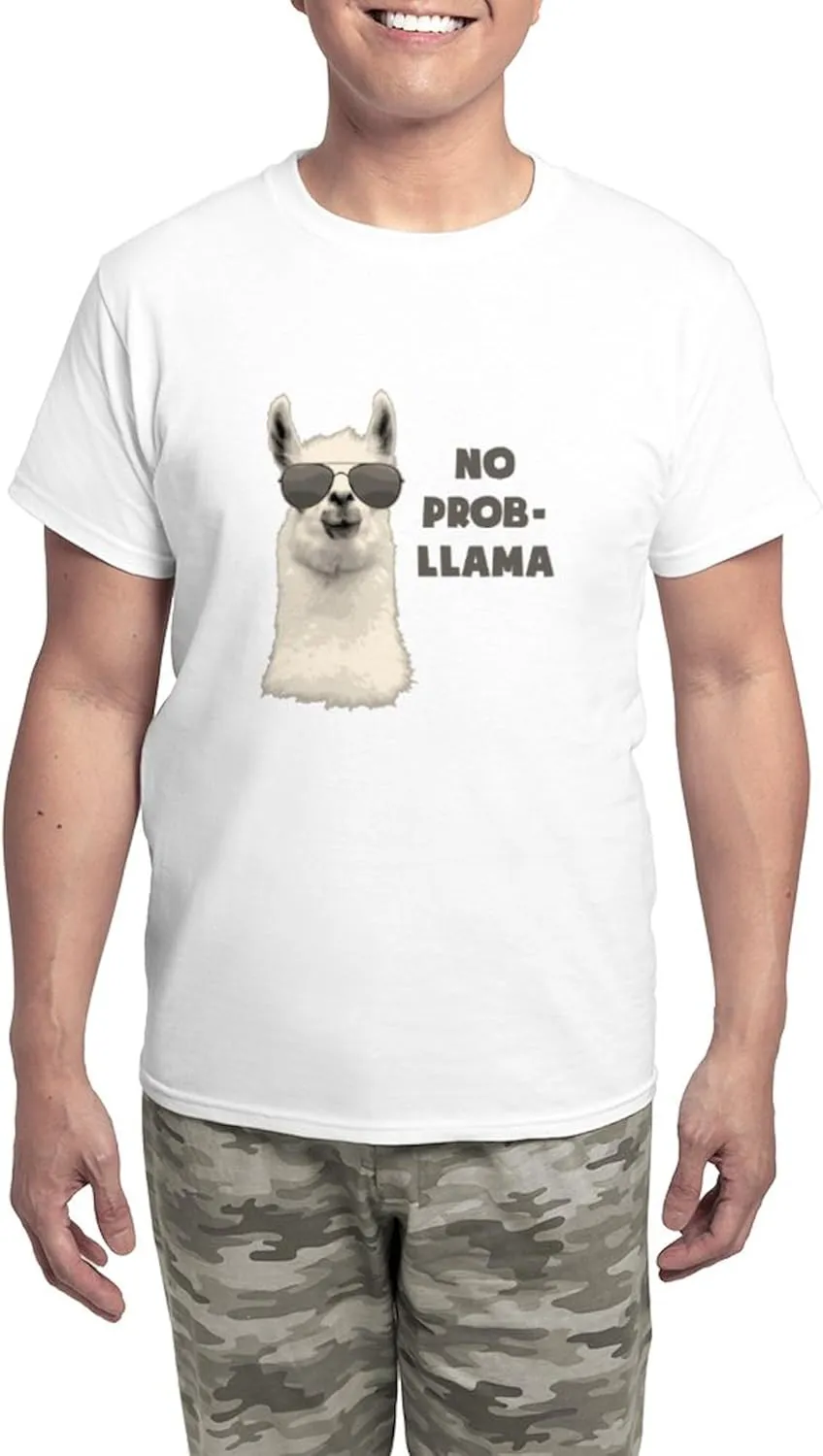 CafePress No Problem Llama Pajamas Men's Novelty Light Pajama Set, Comfortable PJ Sleepwear