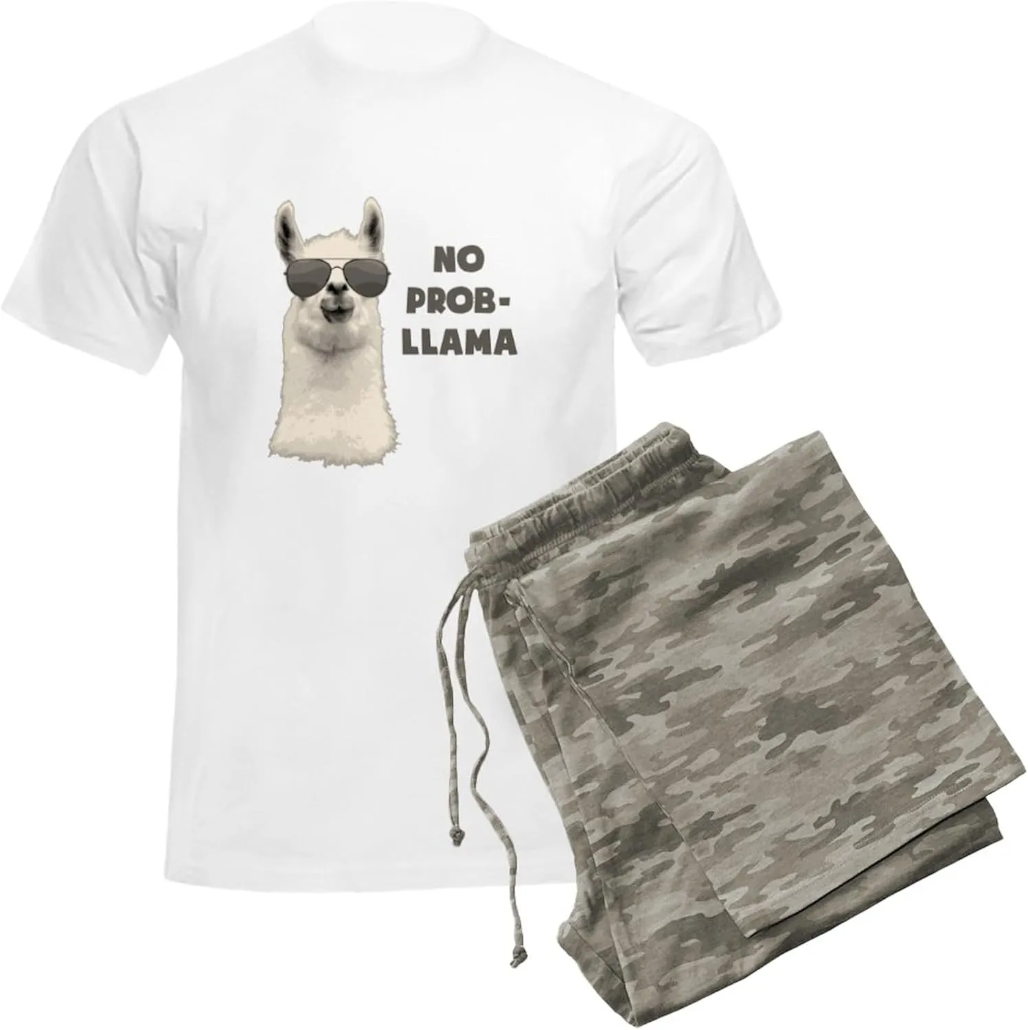 CafePress No Problem Llama Pajamas Men's Novelty Light Pajama Set, Comfortable PJ Sleepwear