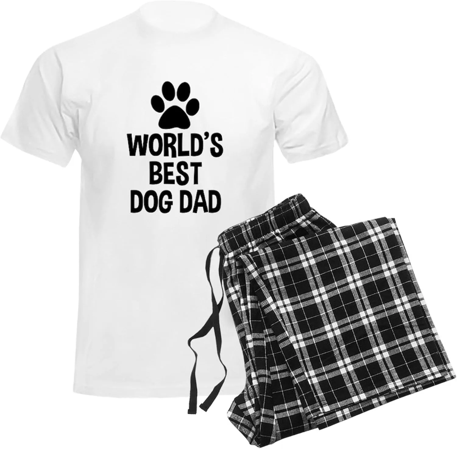 CafePress World's Best Dog Dad Men's Light Pajamas Men's Novelty Light Pajama Set, Comfortable PJ Sleepwear