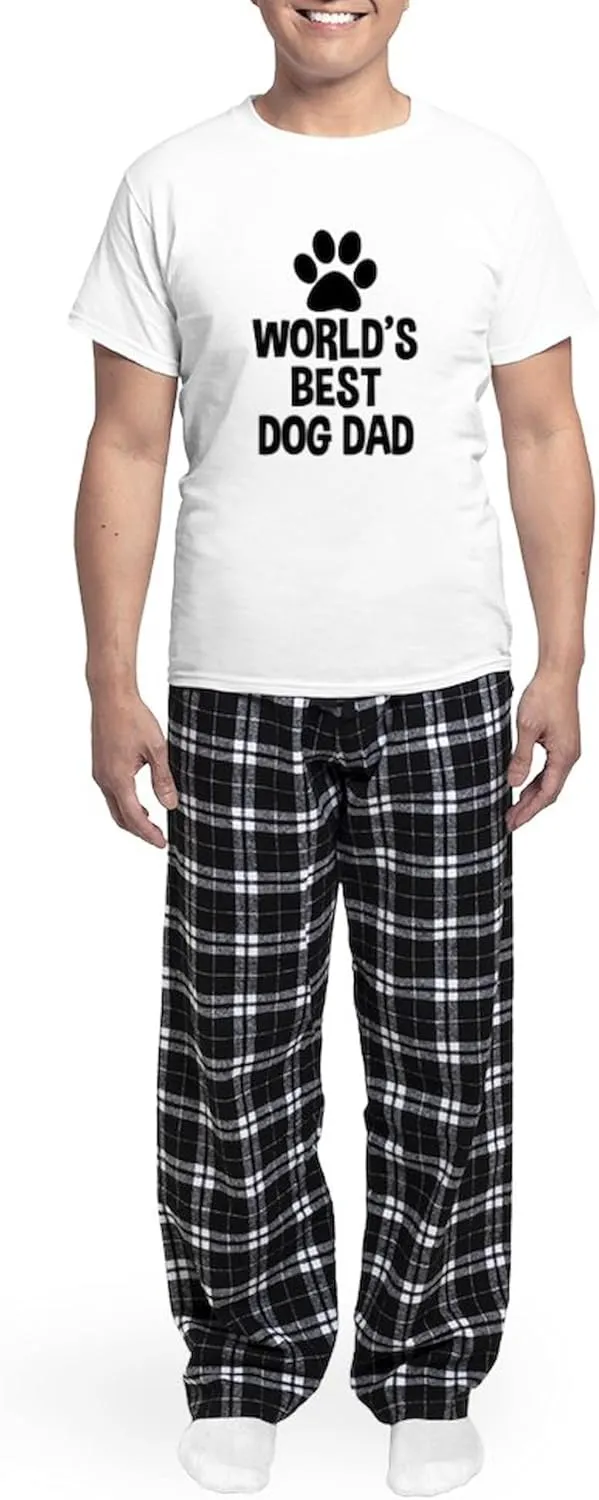 CafePress World's Best Dog Dad Men's Light Pajamas Men's Novelty Light Pajama Set, Comfortable PJ Sleepwear