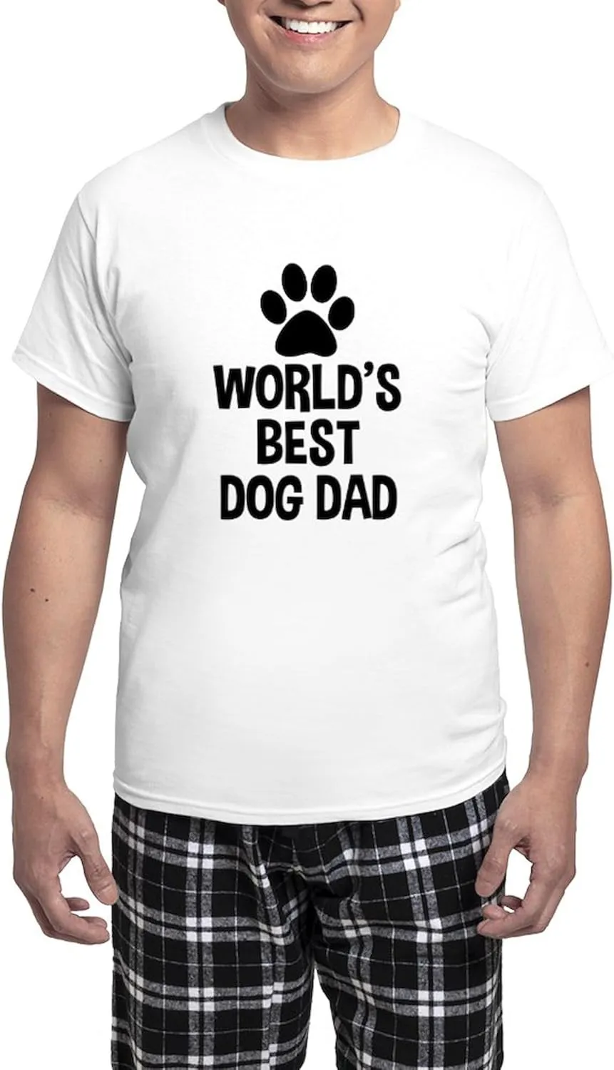 CafePress World's Best Dog Dad Men's Light Pajamas Men's Novelty Light Pajama Set, Comfortable PJ Sleepwear
