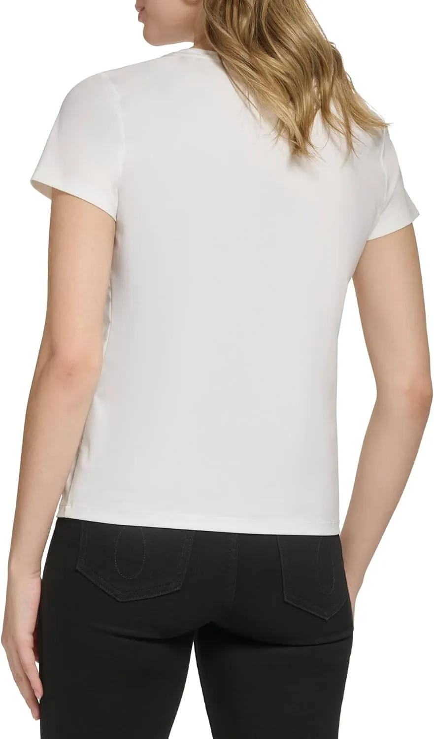 Calvin Klein Women's Comfortable Casual Crew Neck Nylon Spandex Short Sleeve