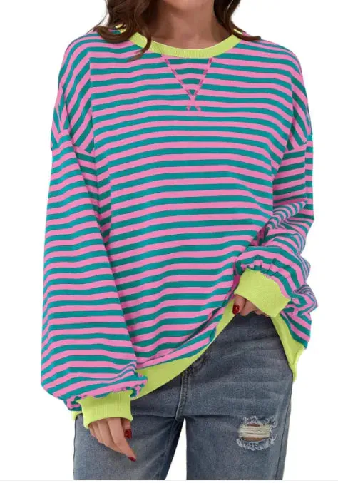 Casual Loose Striped Sweaters