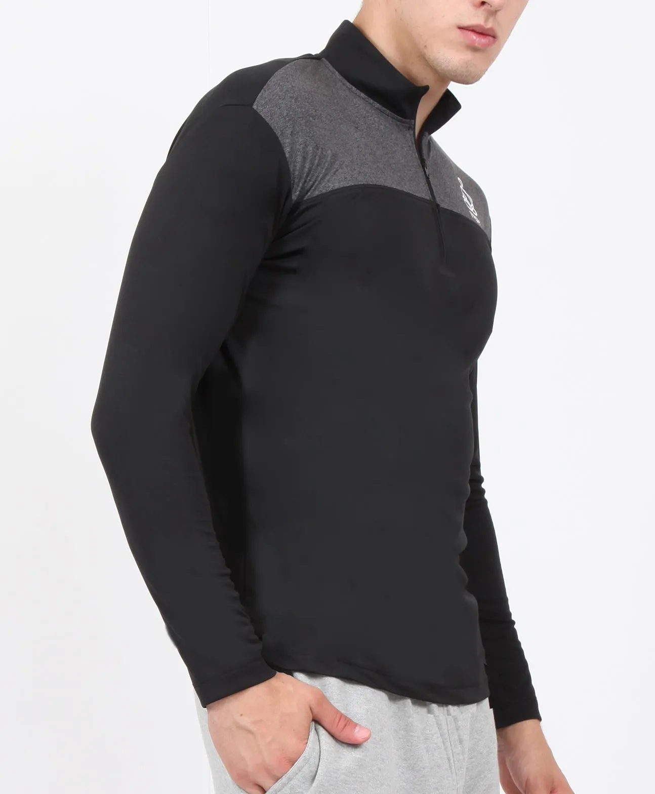 Charcoal Black Half Zipper