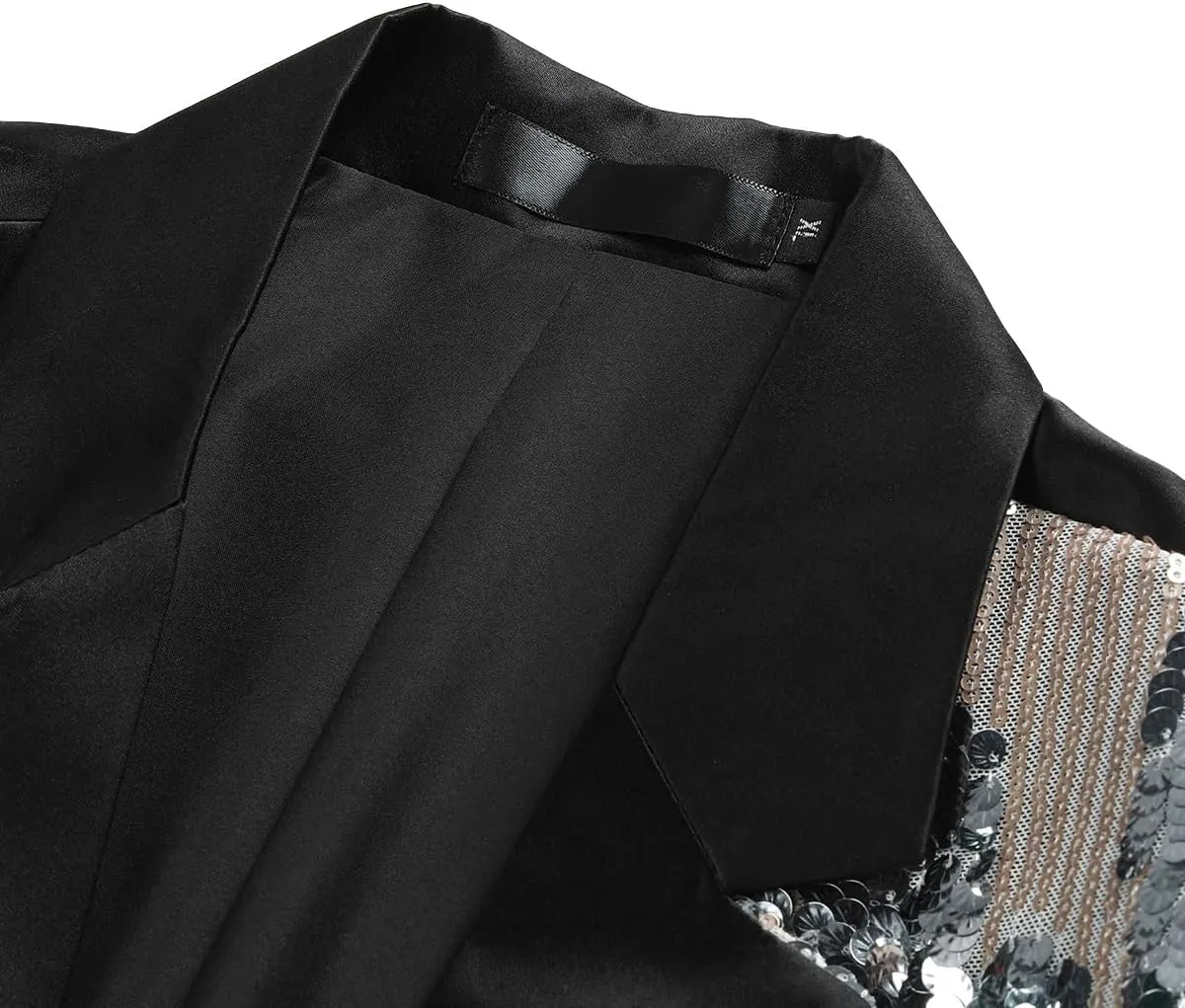 Cloudstyle Mens Stylish Dinner Tux Dress Blazer Slim Fit Gold Sequin Suit Jacket Sport Coat