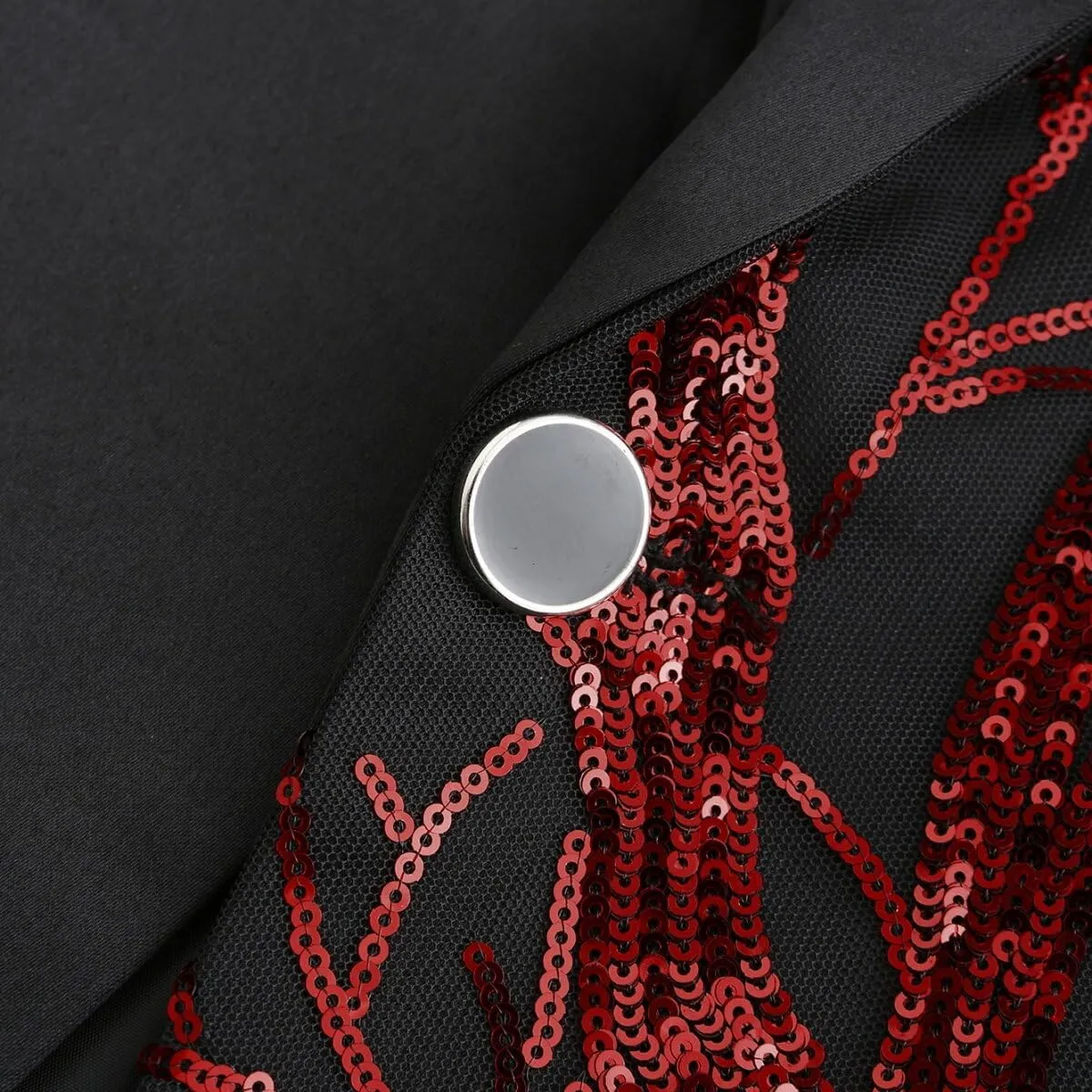 Cloudstyle Mens Stylish Dinner Tux Dress Blazer Slim Fit Gold Sequin Suit Jacket Sport Coat