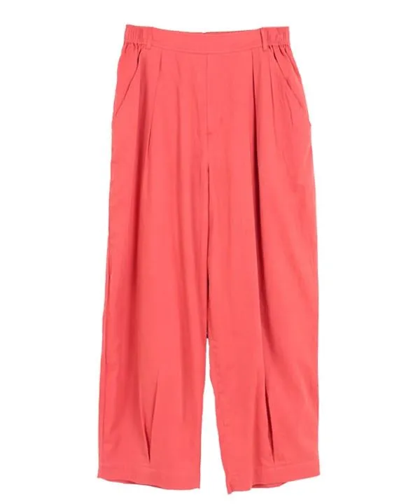 Colored cotton fine-ribbed corduroy cocoon pants 24W005