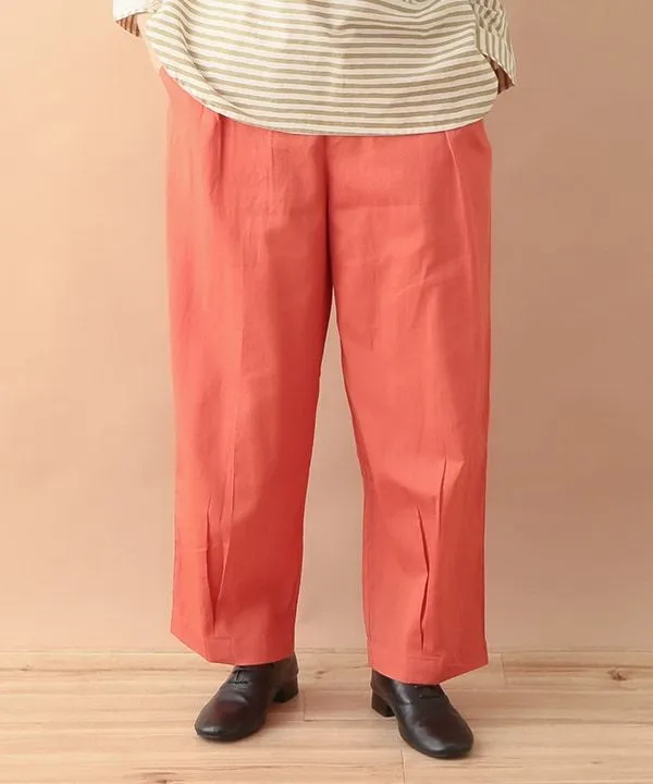 Colored cotton fine-ribbed corduroy cocoon pants 24W005