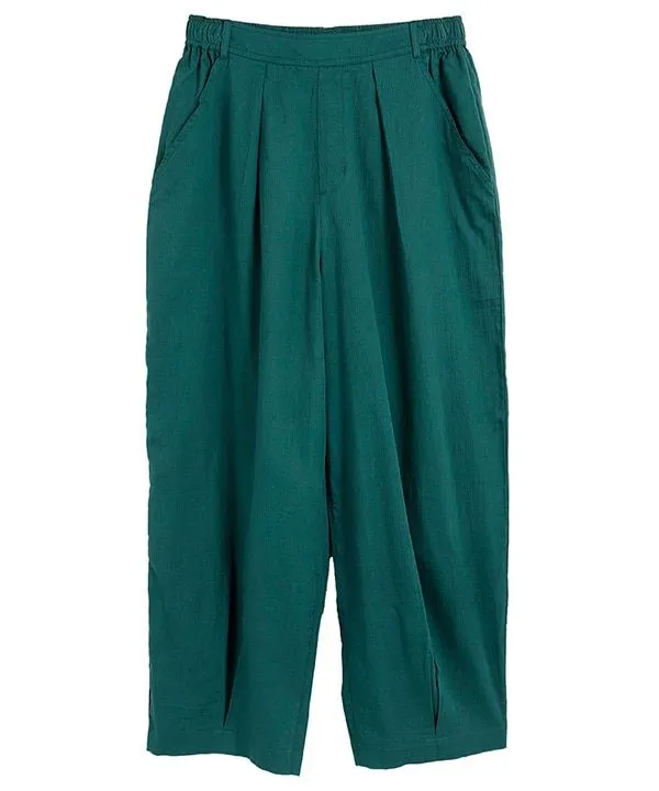 Colored cotton fine-ribbed corduroy cocoon pants 24W005