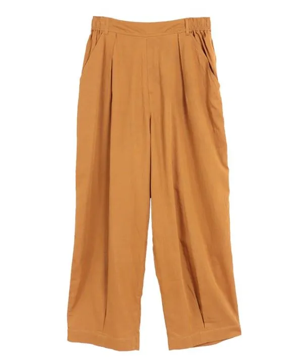 Colored cotton fine-ribbed corduroy cocoon pants 24W005