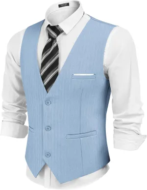 COOFANDY Mens Dress Vest Casual Business Waistcoat Formal Wedding 3 Button Suit Vest