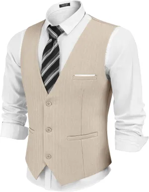 COOFANDY Mens Dress Vest Casual Business Waistcoat Formal Wedding 3 Button Suit Vest