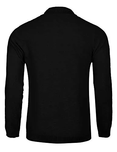 COOFANDY Men's Full Zip Cardigan Sweater Slim Fit Zip Up Cotton Knitted Sweater with Pockets (XX-Large, Black.)