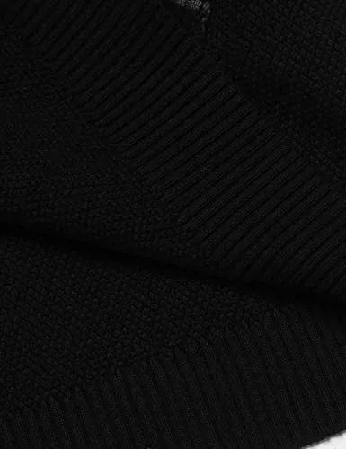COOFANDY Men's Full Zip Cardigan Sweater Slim Fit Zip Up Cotton Knitted Sweater with Pockets (XX-Large, Black.)