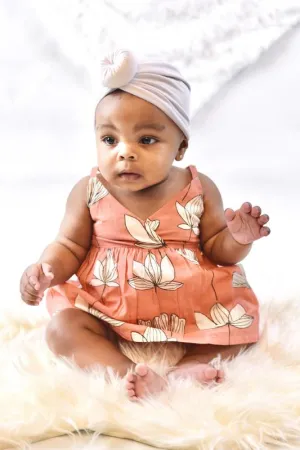 Coral Floral Strappy-Dress