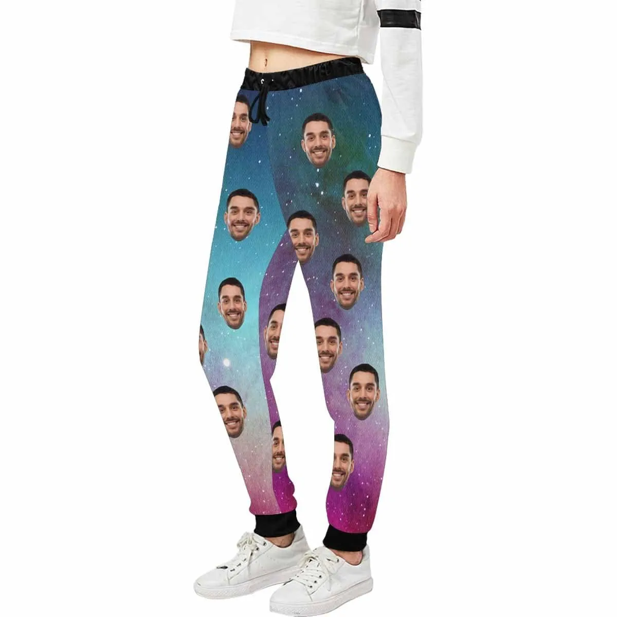 Custom Face Sweatpants Gradient Unisex Personalized Closed Bottom Casual Sweatpants